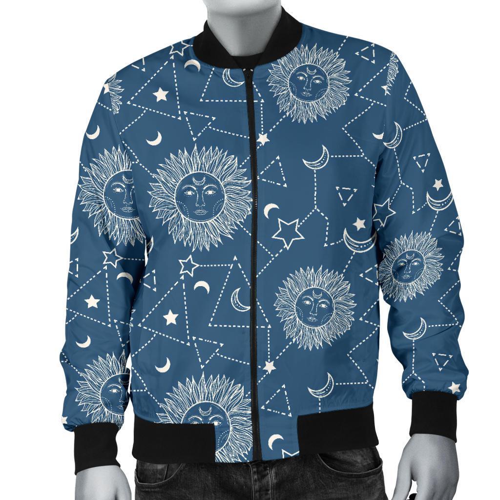 Celestial Print Pattern Men's Bomber Jacket-grizzshop