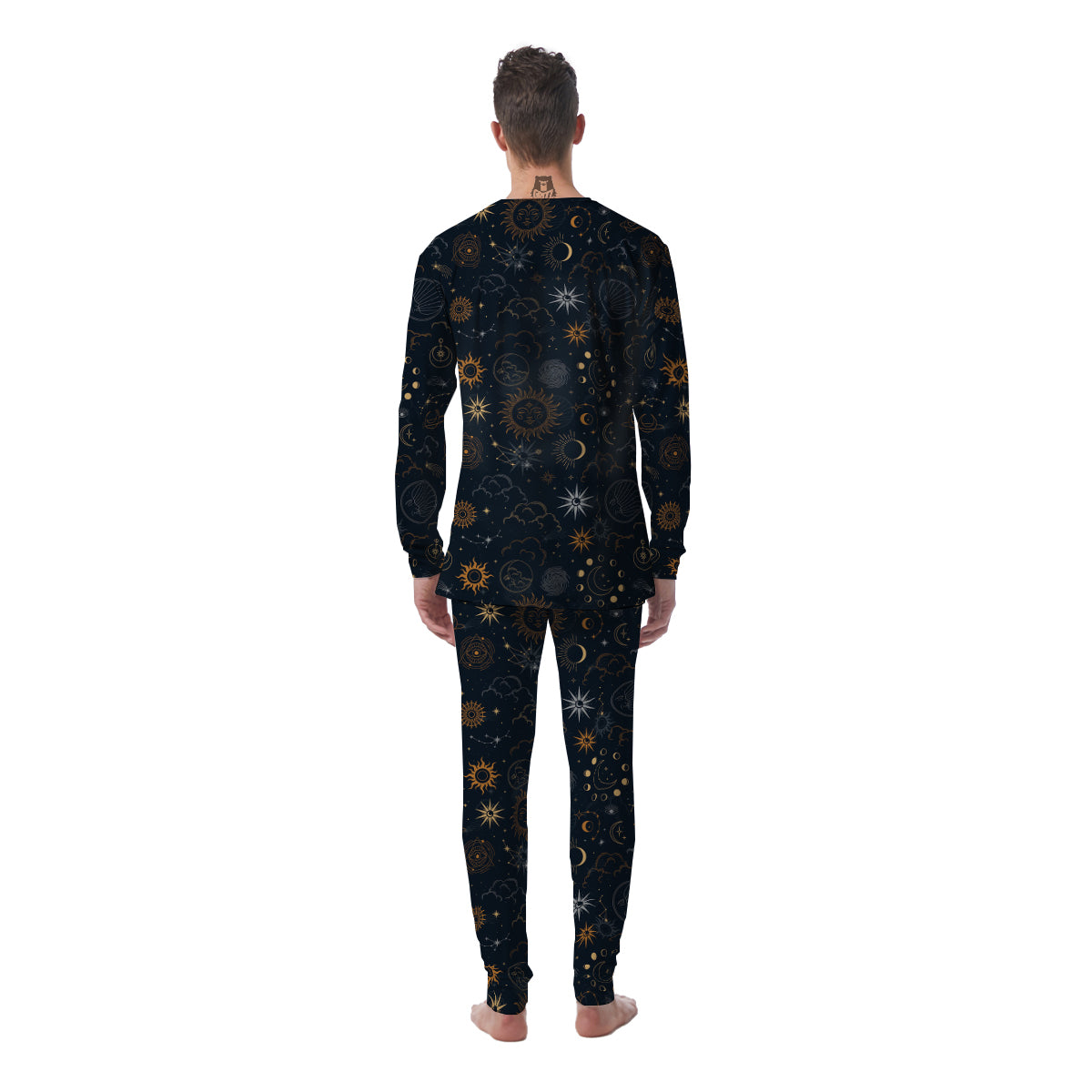 Celestial Vintage Print Pattern Men's Pajamas-grizzshop