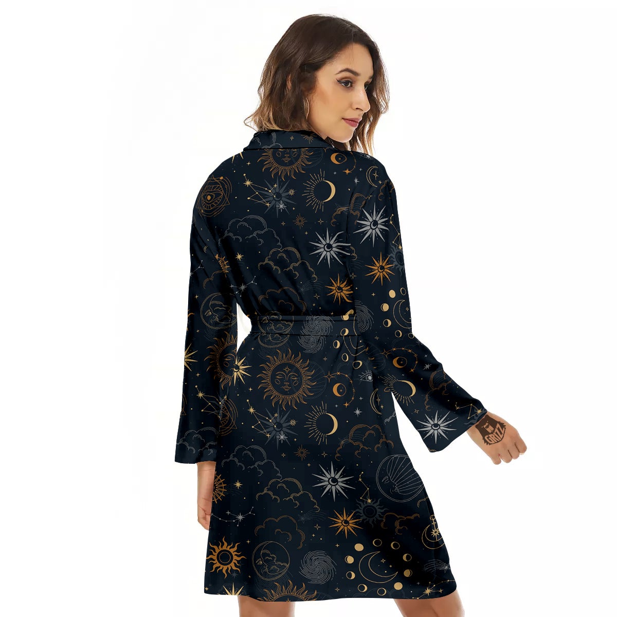 Celestial Vintage Print Pattern Women's Robe-grizzshop