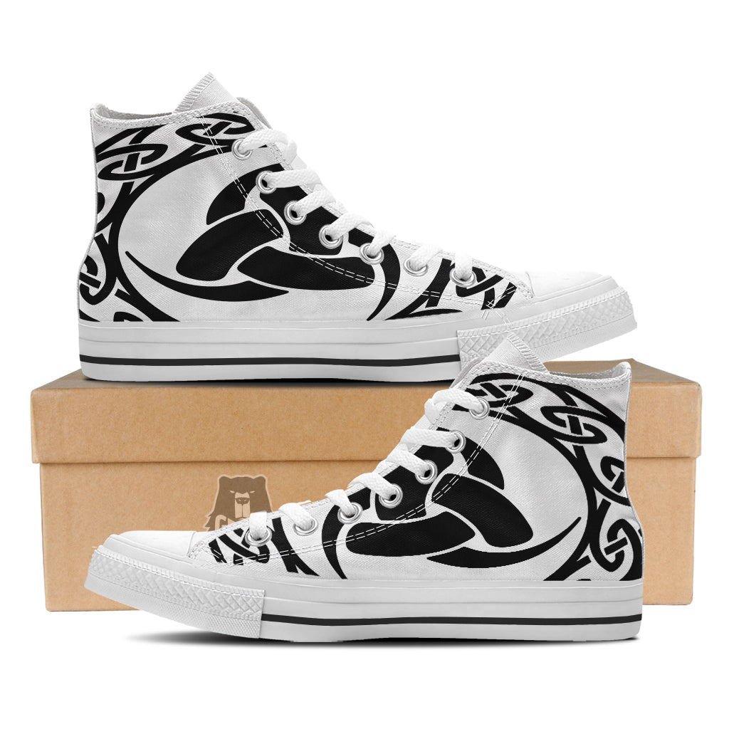 Celtic Endless Knot Symbols Print White High Top Shoes-grizzshop