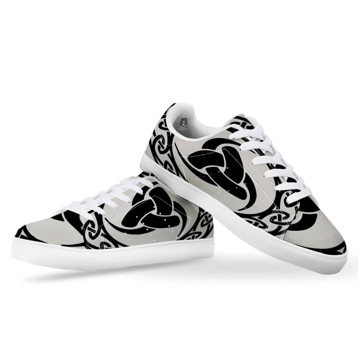 Celtic Endless Knot Symbols Print White Low Top Sneakers-grizzshop