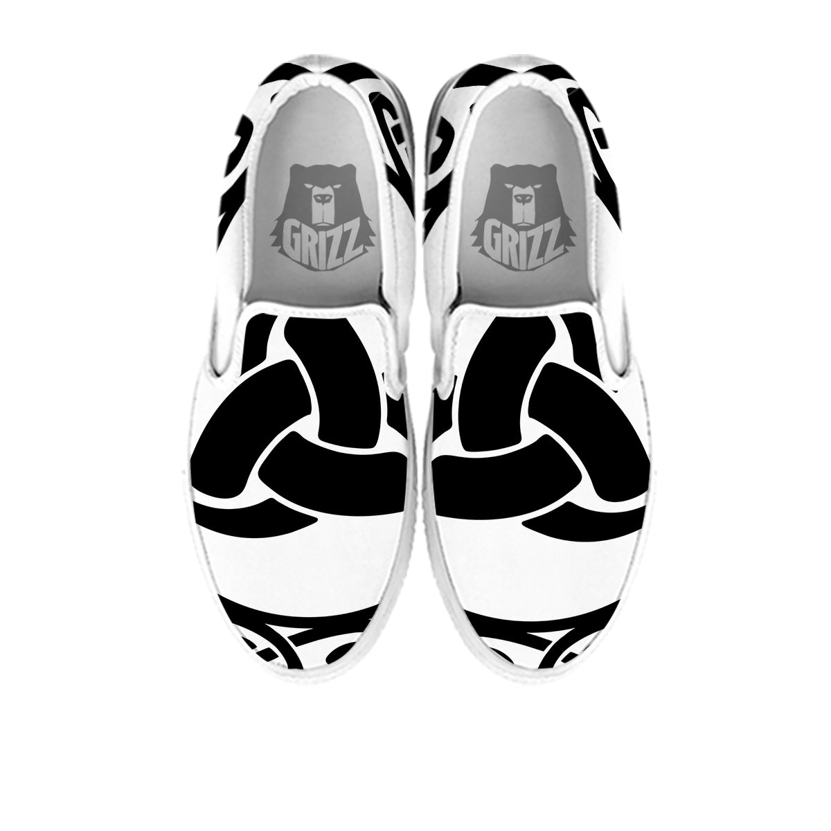 Celtic Endless Knot Symbols Print White Slip On Shoes-grizzshop