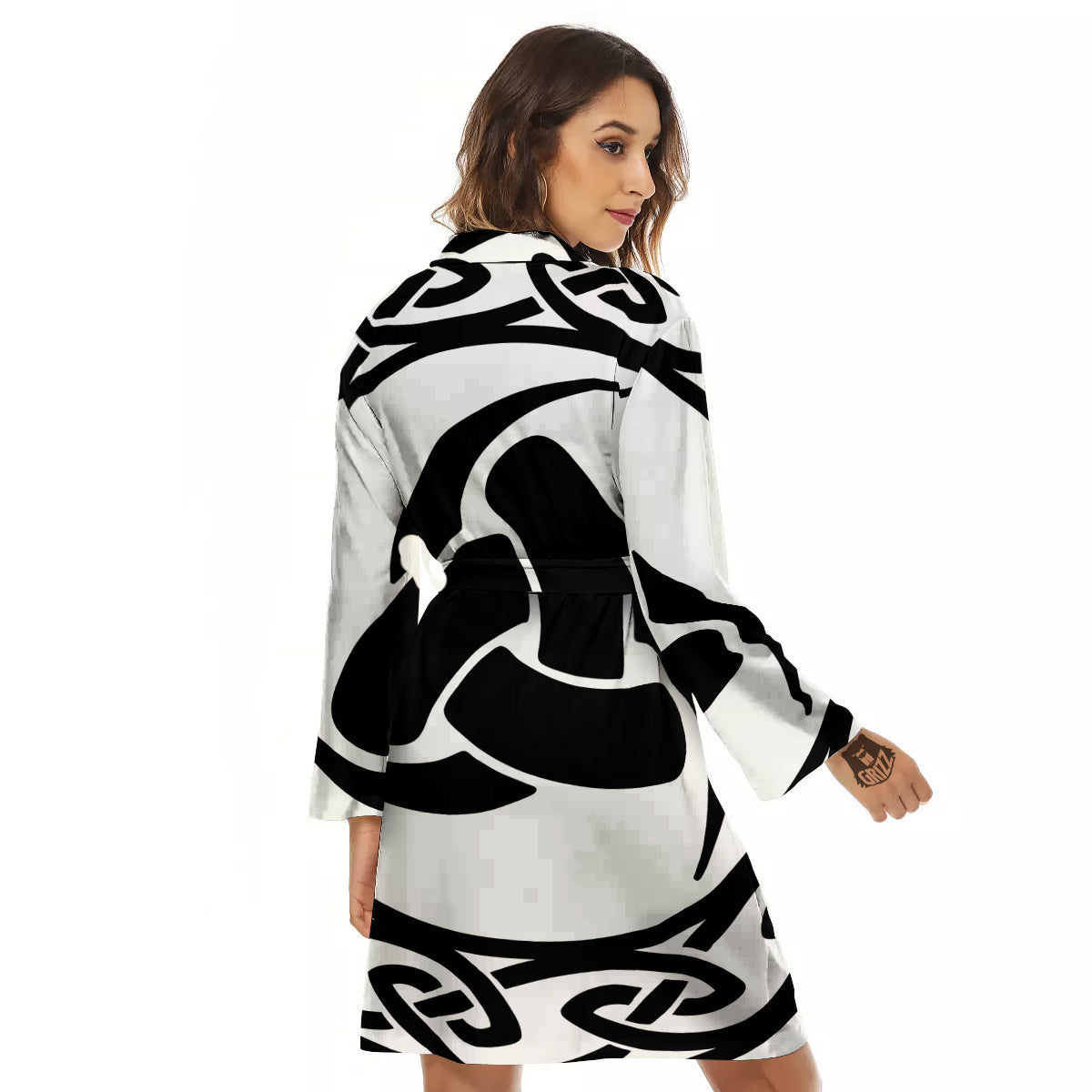 Celtic Endless Knot Symbols Print Women's Robe-grizzshop