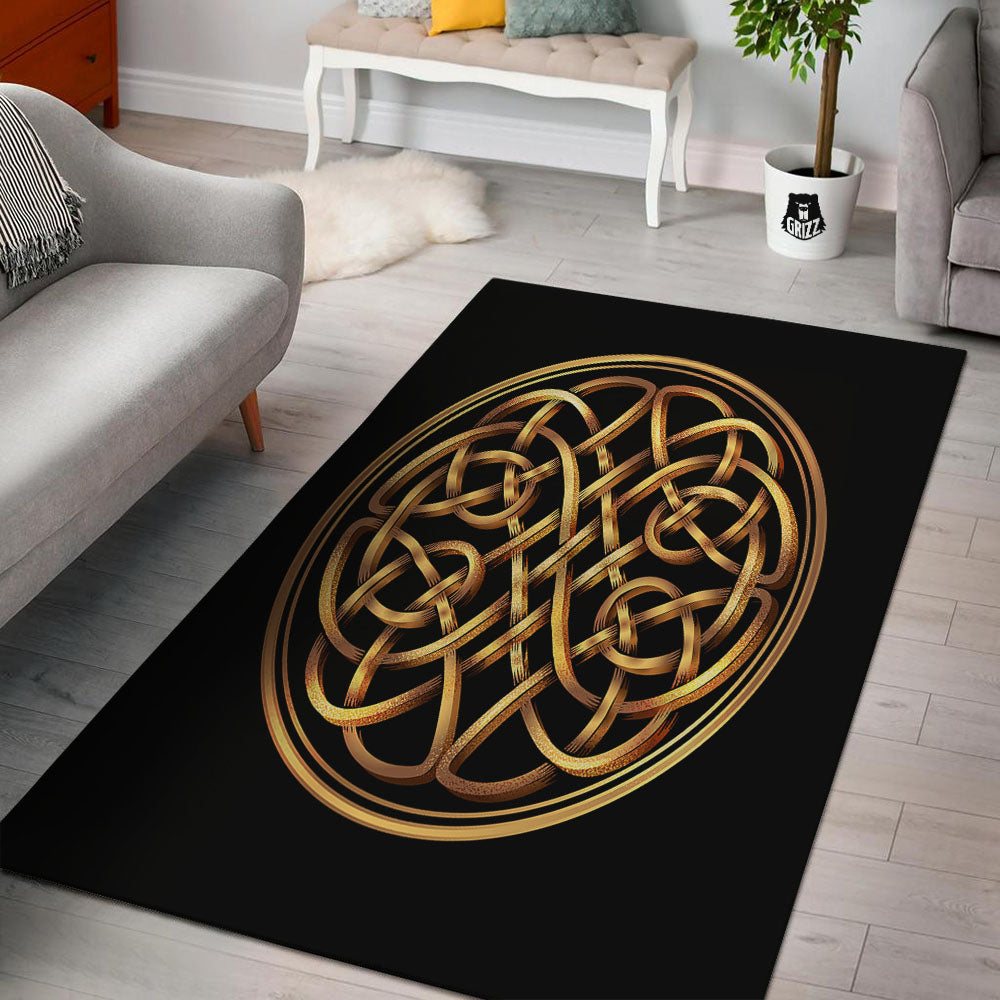 Celtic Knot Golden Print Floor Mat-grizzshop