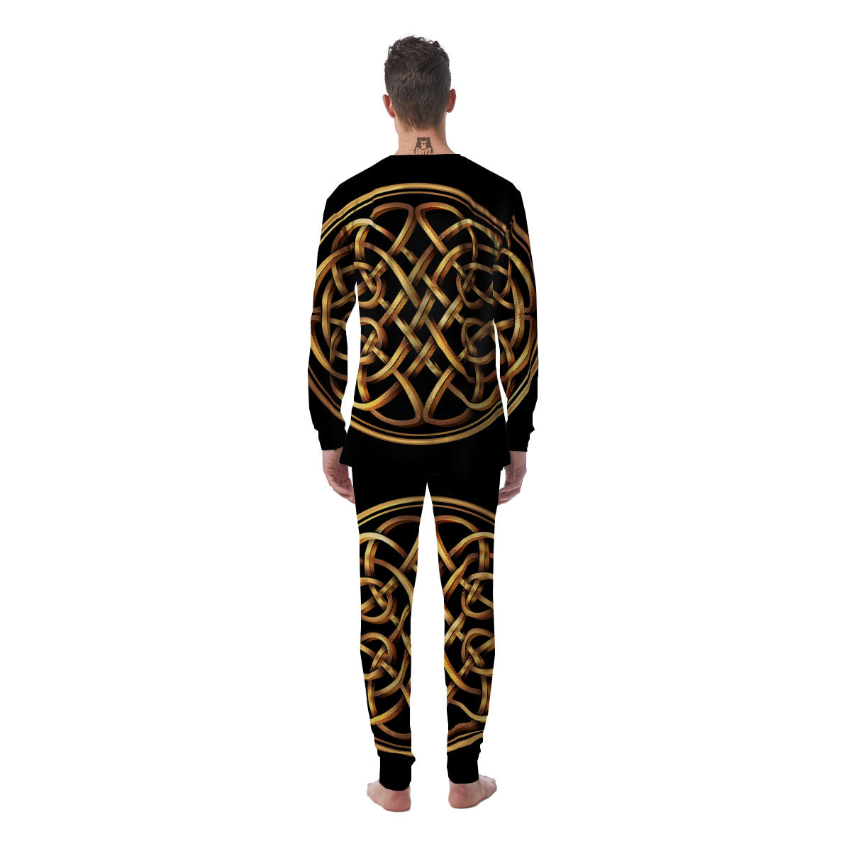 Celtic Knot Golden Print Men's Pajamas-grizzshop