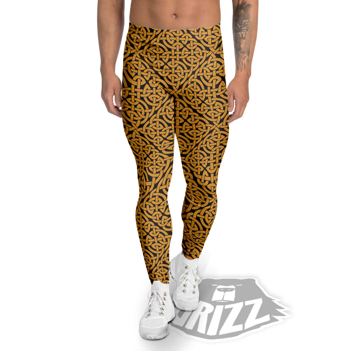 Celtic Knot Print Pattern Men's Leggings-grizzshop
