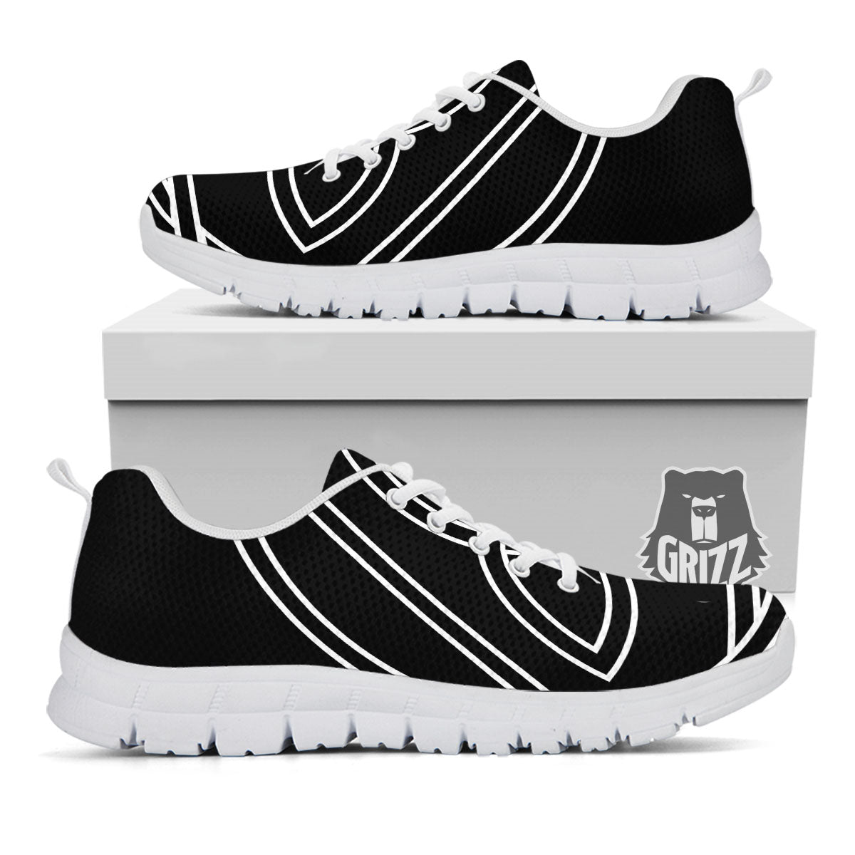 Celtic Knot White And Black Print White Sneaker-grizzshop