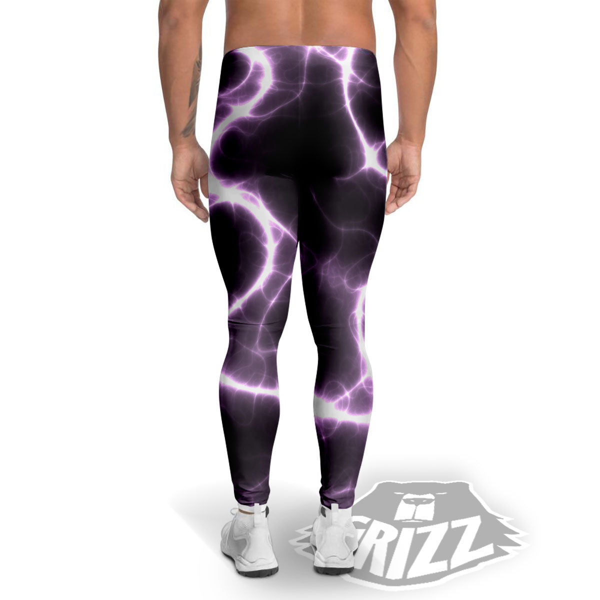 Chain Lightning Print Men's Leggings-grizzshop