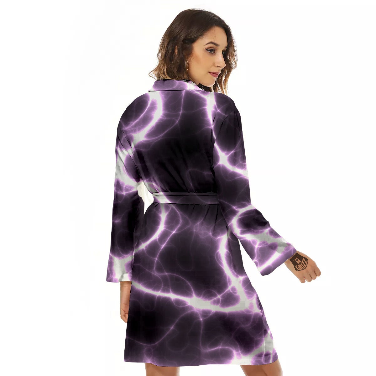 Chain Lightning Print Women's Robe-grizzshop