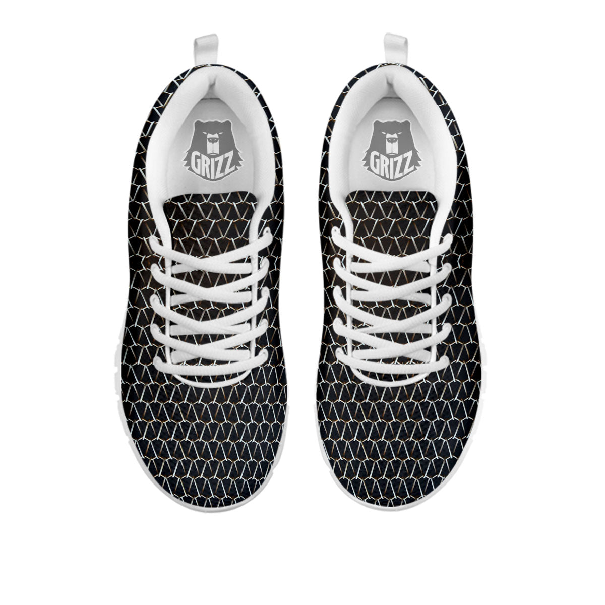 Chainmail Metal Print Pattern White Sneaker-grizzshop