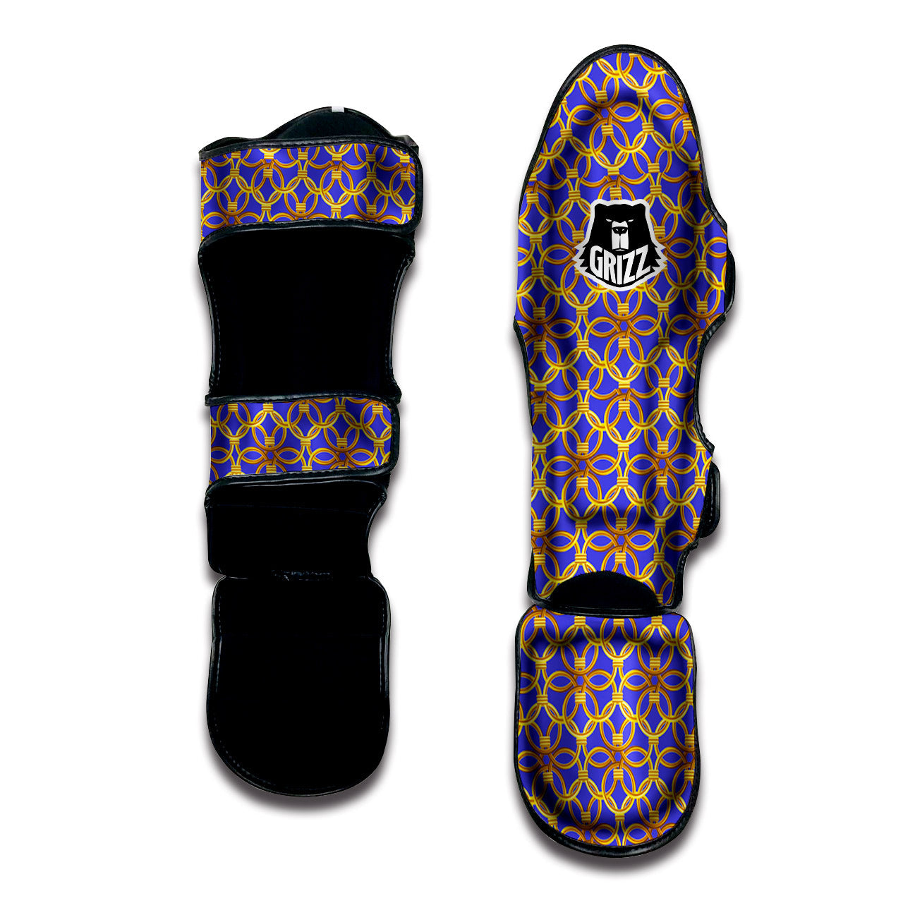 Chainmail Ring Print Pattern Muay Thai Shin Guards-grizzshop