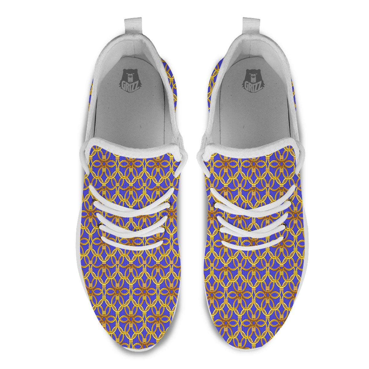 Chainmail Ring Print Pattern White Athletic Shoes-grizzshop
