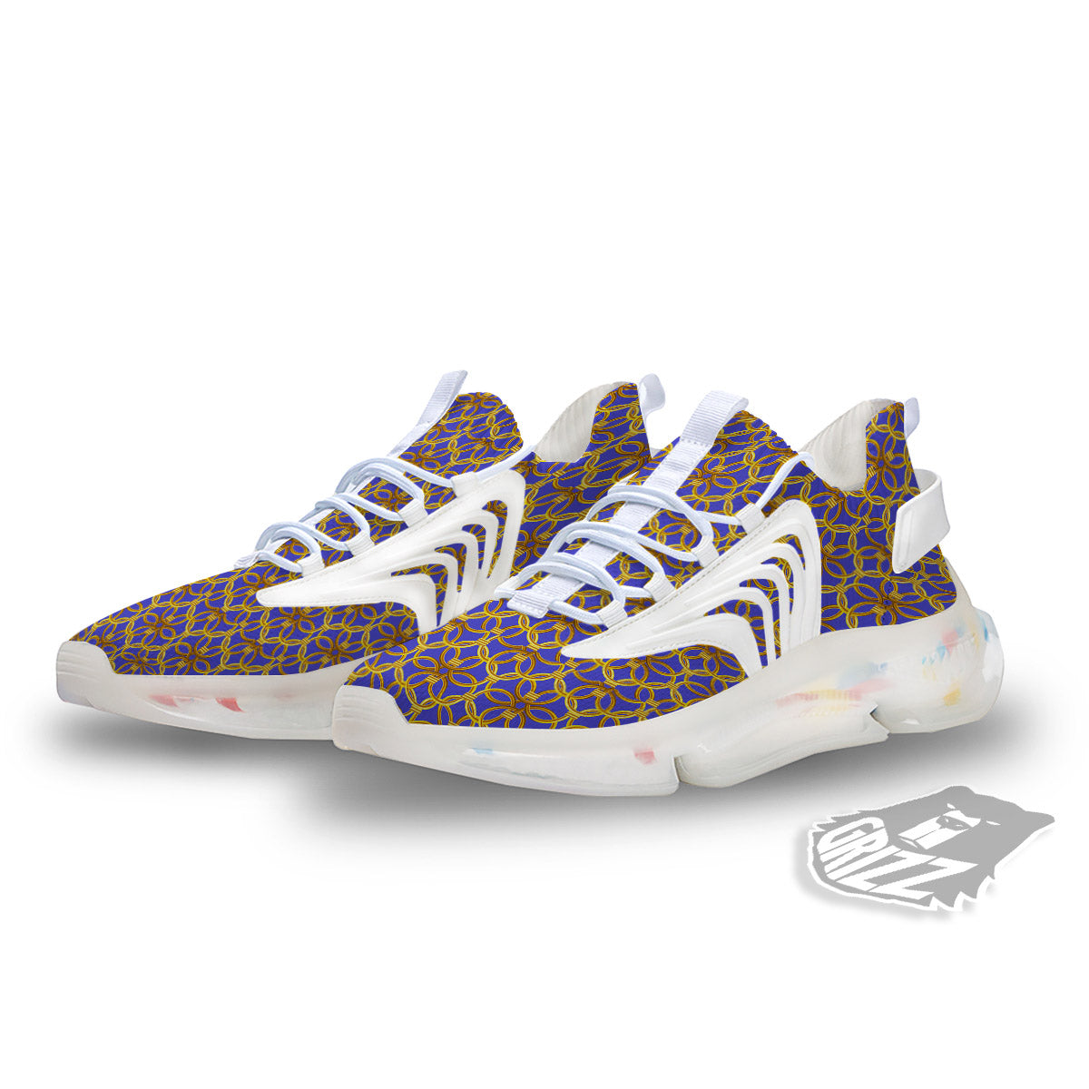 Chainmail Ring Print Pattern White Gym Shoes-grizzshop