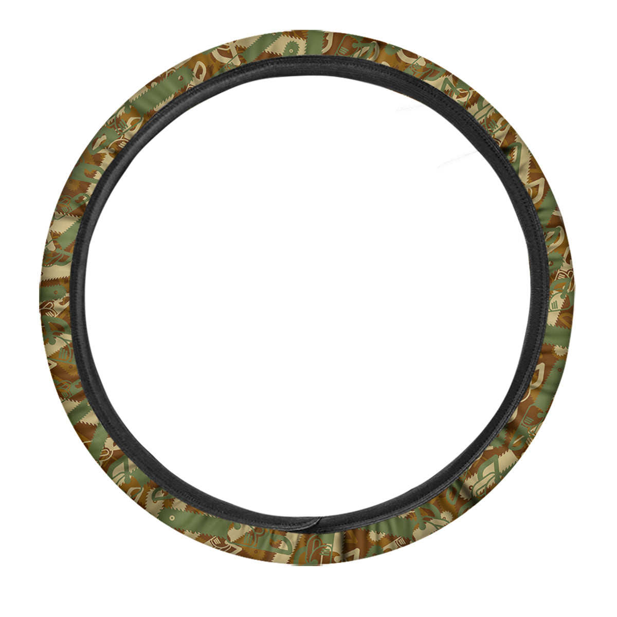 Chainsaw Camo Print Pattern Car Steering Wheel Cover-grizzshop