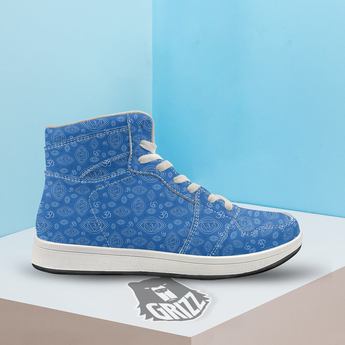 Chakra Ajna Print Pattern High Top Sneakers-grizzshop