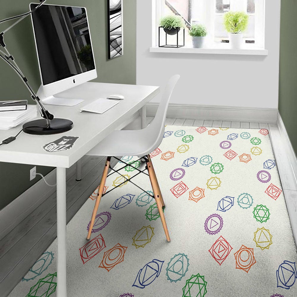Chakra Manipura Print Pattern Floor Mat-grizzshop