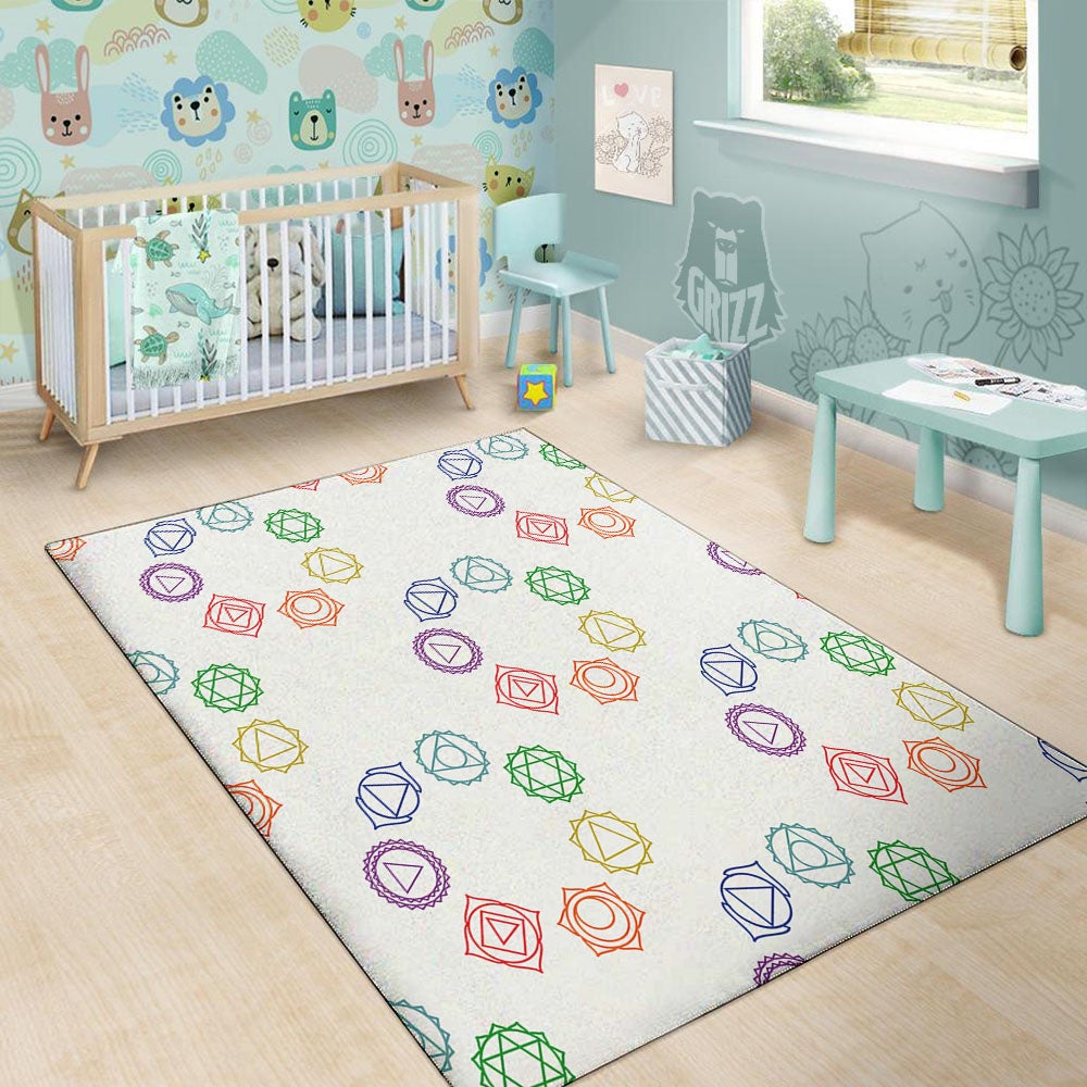 Chakra Manipura Print Pattern Floor Mat-grizzshop