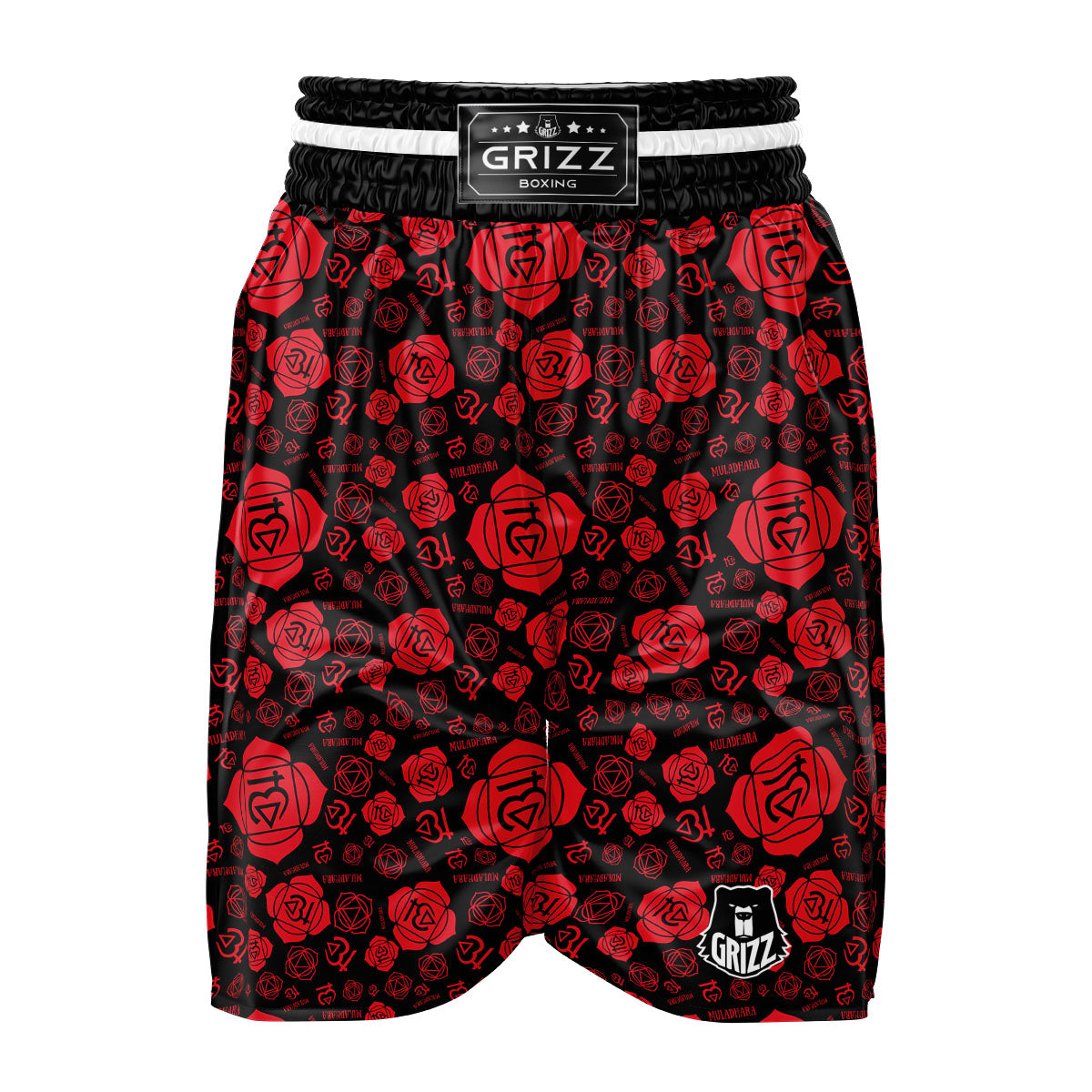 Chakra Muladhara Chakra Pattern Boxing Shorts-grizzshop