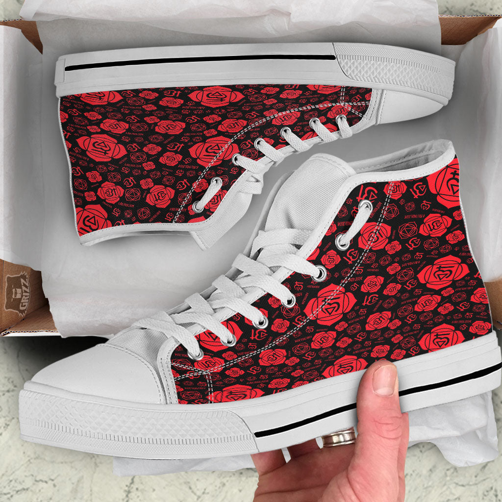 Chakra Muladhara Chakra Pattern White High Top Shoes-grizzshop