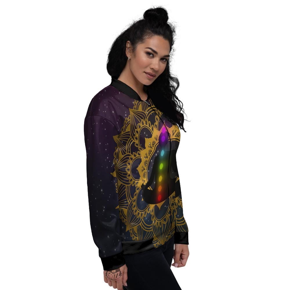 Chakras The Seven Print Women's Bomber Jacket-grizzshop