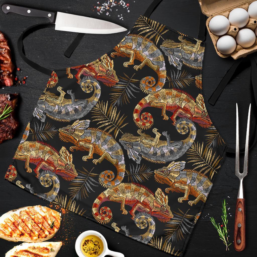 Chameleon Print Pattern Men's Apron-grizzshop