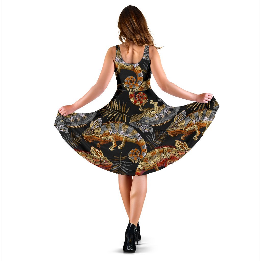 Chameleon Print Pattern Dress-grizzshop