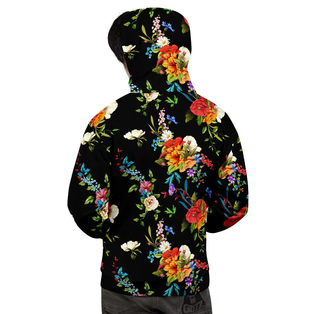 Chamomile And Poppy Print Pattern Men's Hoodie-grizzshop