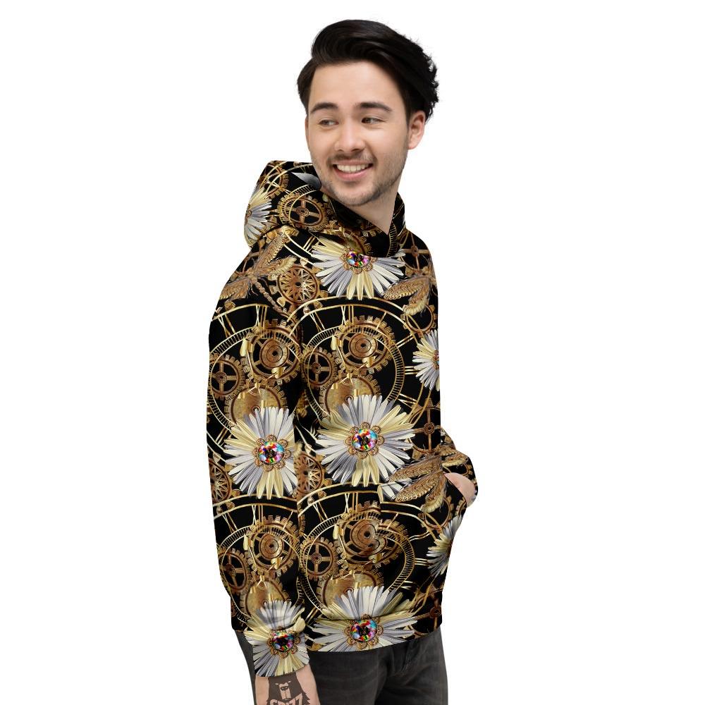 Chamomile Steampunk Print Pattern Men's Hoodie-grizzshop