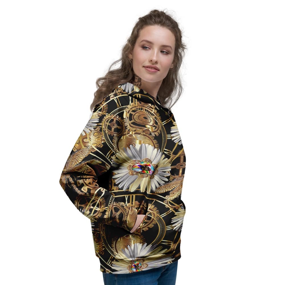 Chamomile Steampunk Print Pattern Women's Hoodie-grizzshop