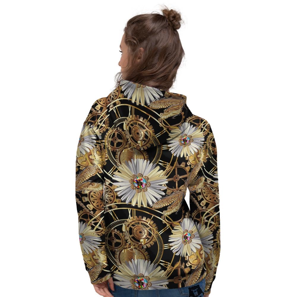 Chamomile Steampunk Print Pattern Women's Hoodie-grizzshop