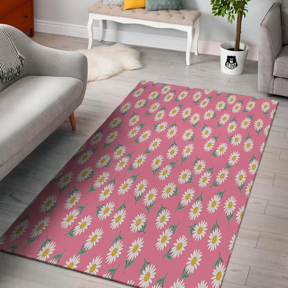 Chamomile Sunflower Print Pattern Floor Mat-grizzshop