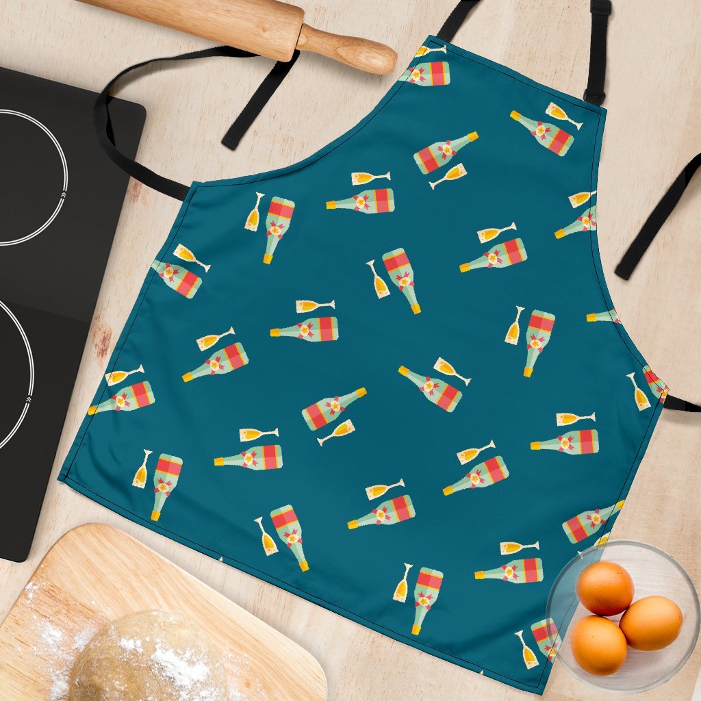 Champagne Print Pattern Women's Apron-grizzshop
