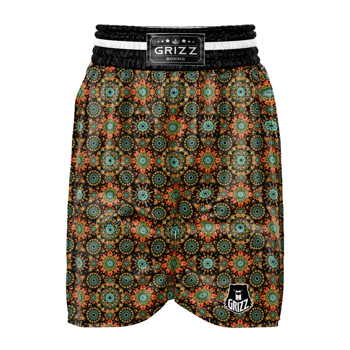 Chaotic Boho Print Pattern Boxing Shorts-grizzshop