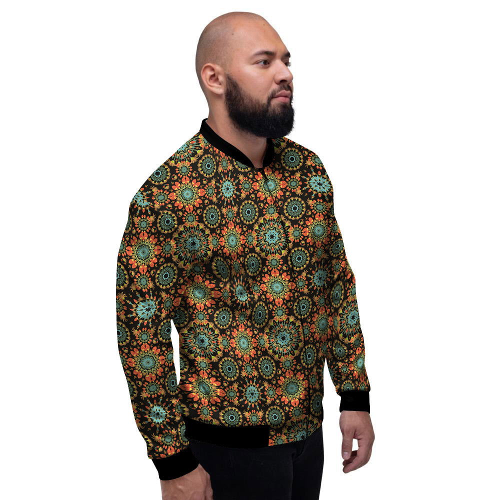 Chaotic Boho Print Pattern Men's Bomber Jacket-grizzshop