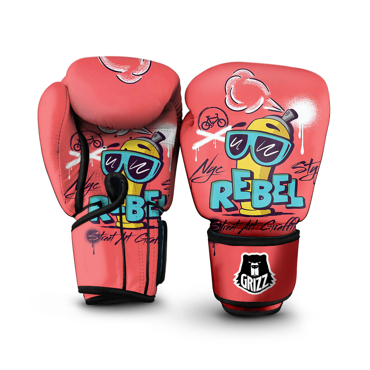 Characters Graffiti Cartoon Print Boxing Gloves-grizzshop