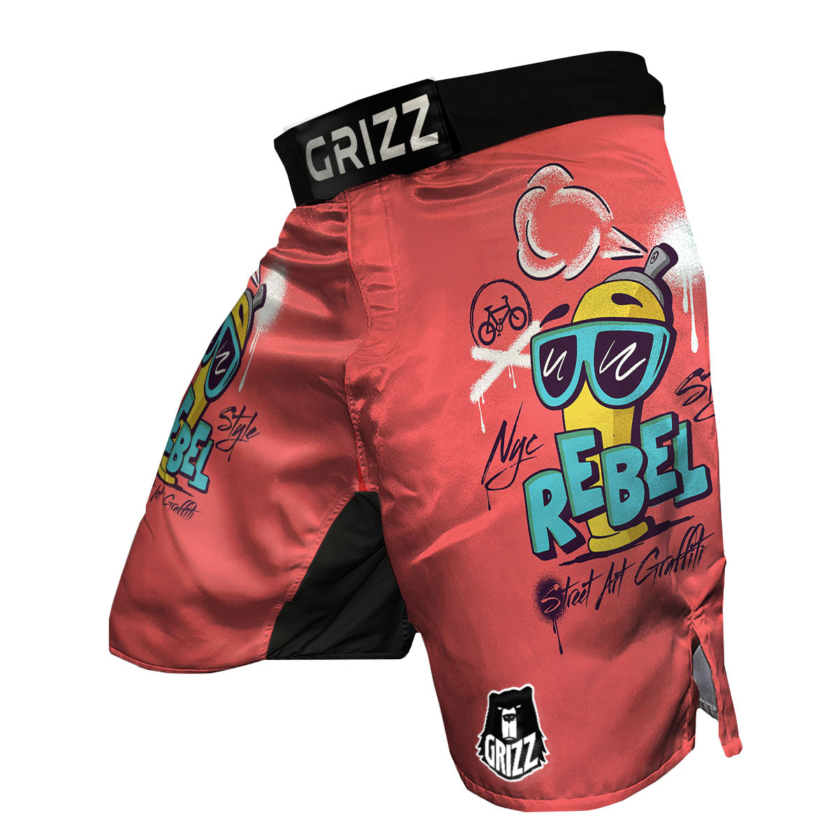 Characters Graffiti Cartoon Print MMA Shorts-grizzshop