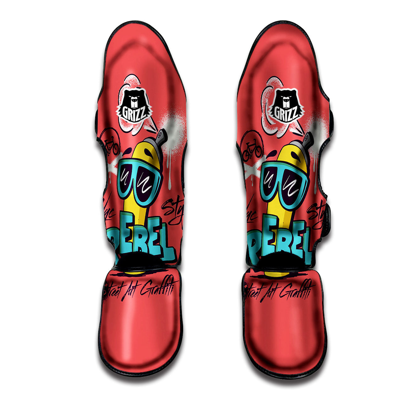 Characters Graffiti Cartoon Print Muay Thai Shin Guards-grizzshop