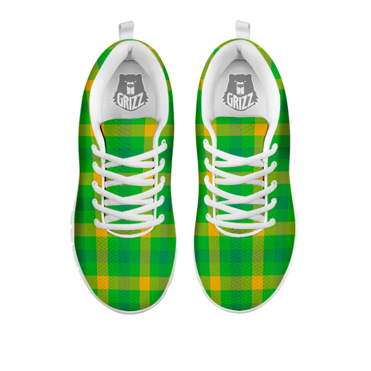 Check Irish Buffalo Print Pattern White Sneaker-grizzshop
