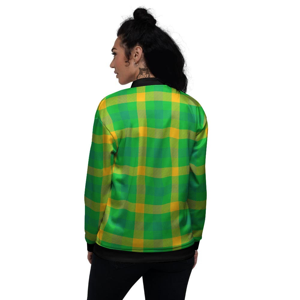 Check Irish Buffalo Print Pattern Women's Bomber Jacket-grizzshop