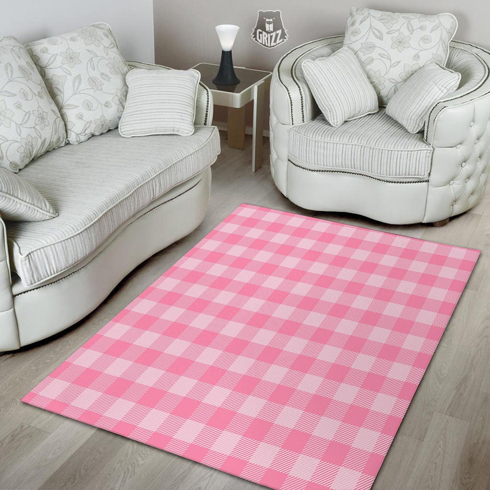 Check Pink Print Pattern Floor Mat-grizzshop