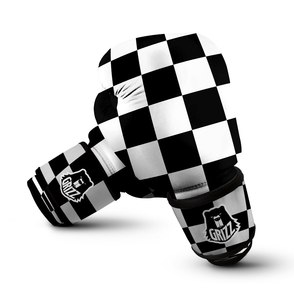 Checkered Board And Convex Shape Print Boxing Gloves-grizzshop