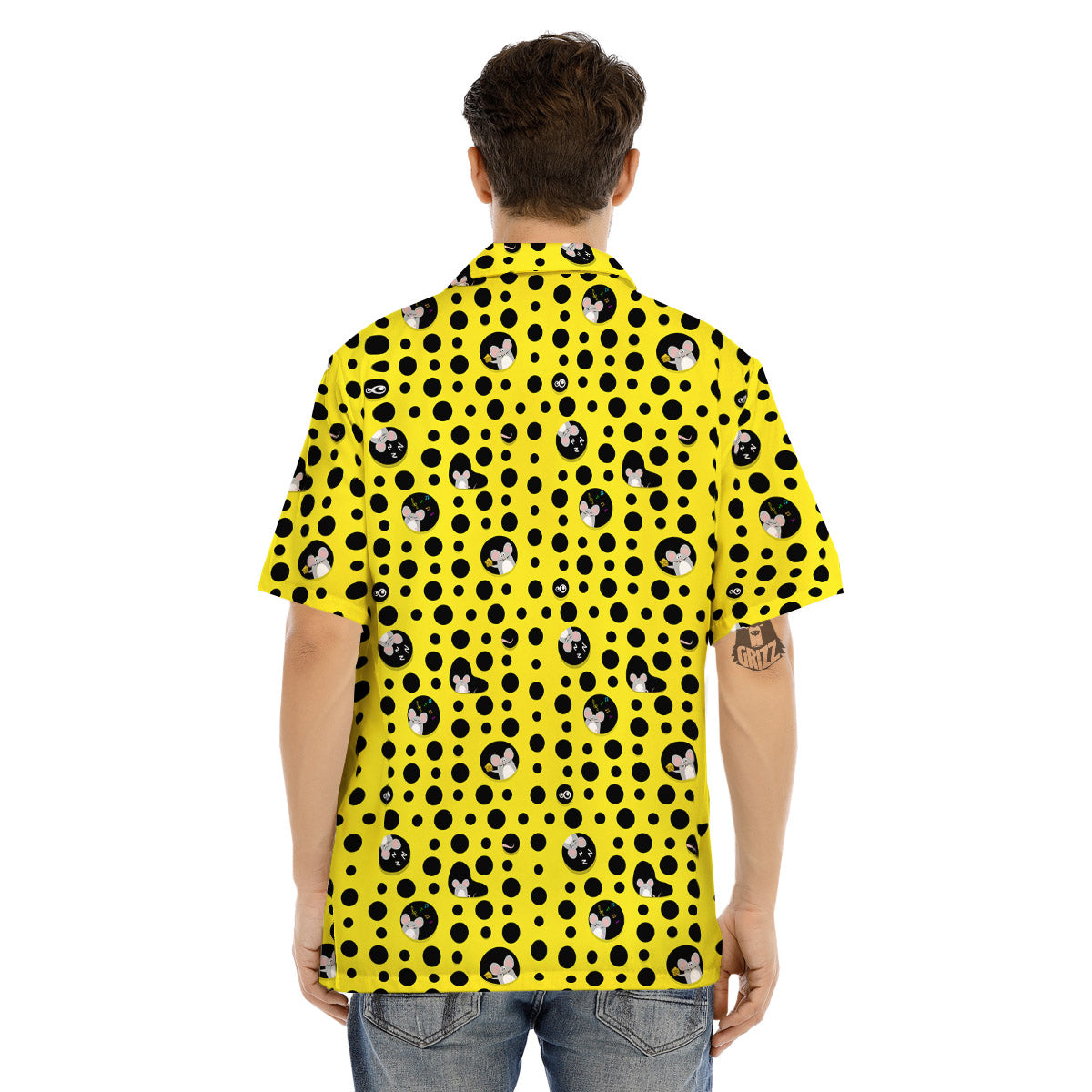 Cheese Cartoon Print Pattern Men's Hawaiian Shirt-grizzshop