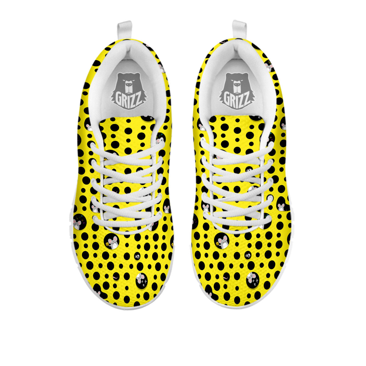 Cheese Cartoon Print Pattern White Sneaker-grizzshop