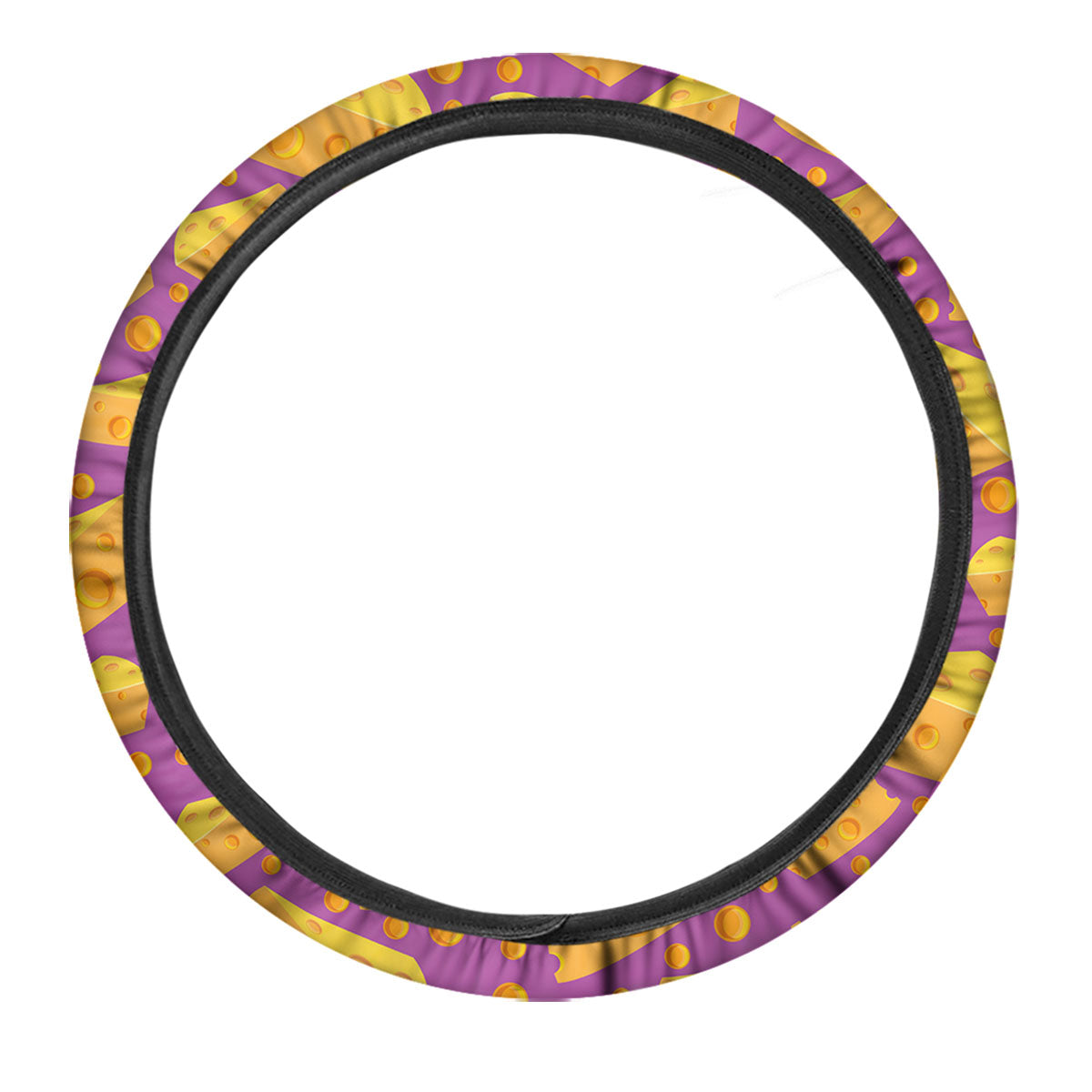 Cheese Holes And Purple Print Pattern Car Steering Wheel Cover-grizzshop