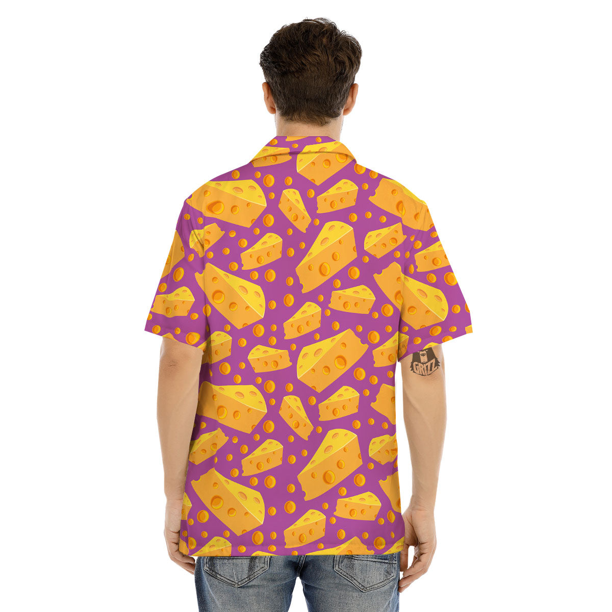 Cheese Holes And Purple Print Pattern Men's Hawaiian Shirt-grizzshop