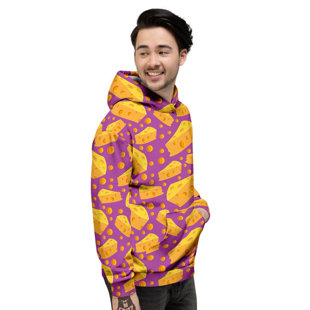 Cheese Holes And Purple Print Pattern Men's Hoodie-grizzshop