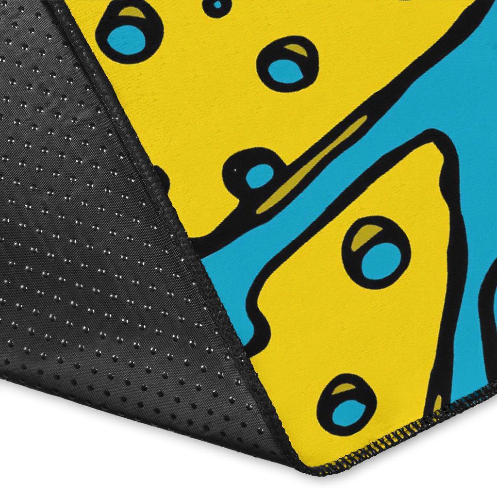 Cheese Mouse Pattern Print Floor Mat-grizzshop