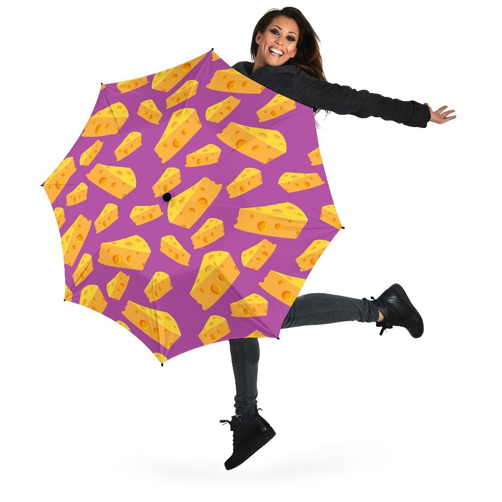 Cheese Pattern Print Automatic Foldable Umbrella-grizzshop