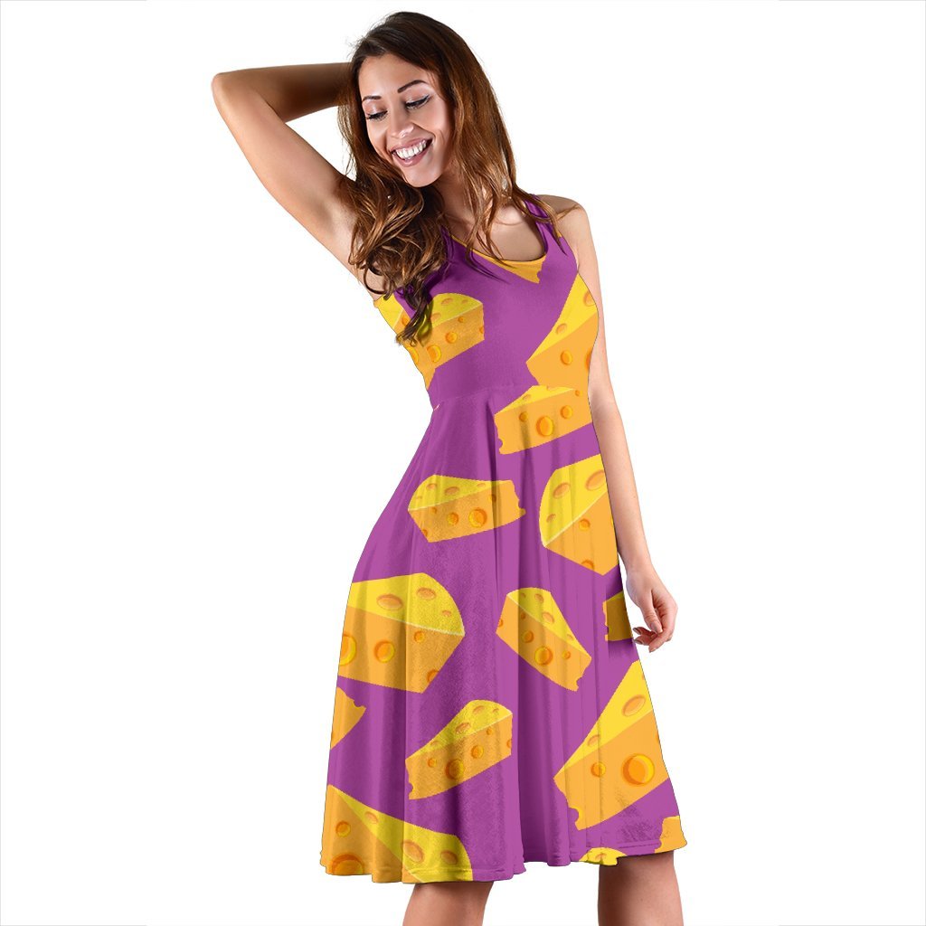 Cheese Pattern Print Dress-grizzshop