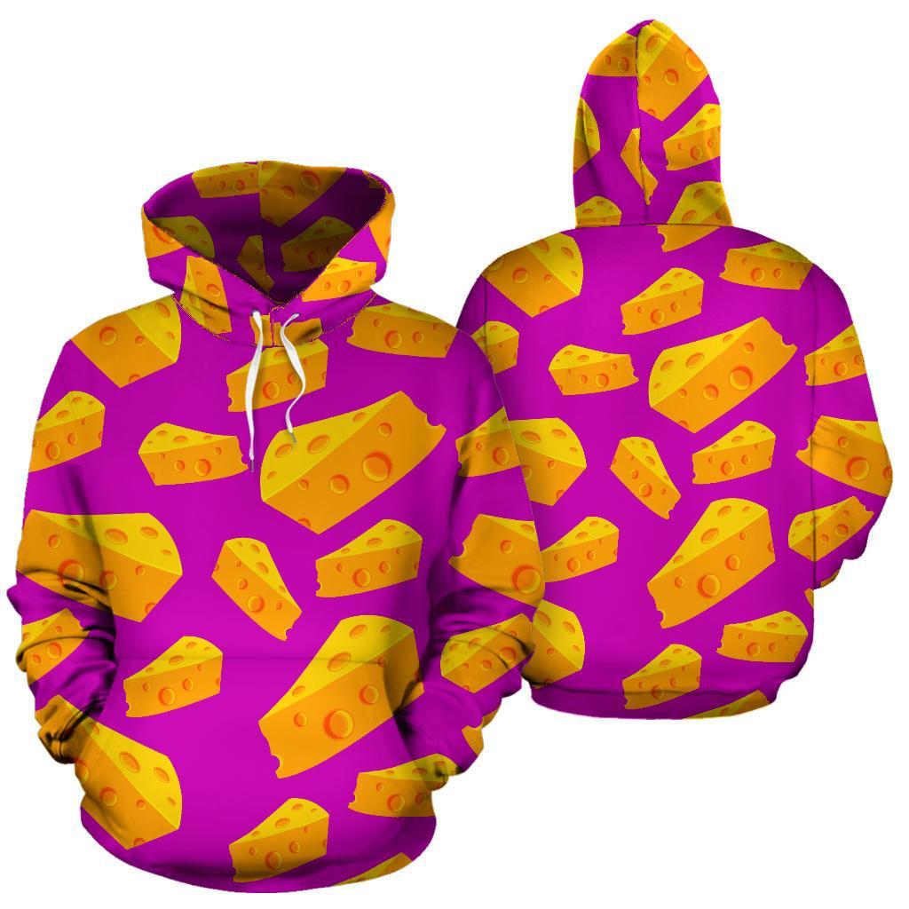 Cheese Pattern Print Men Women Pullover Hoodie-grizzshop